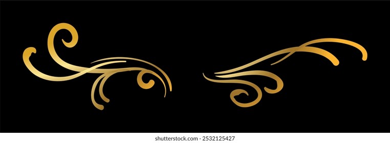 Calligraphic ornamental element collection art	