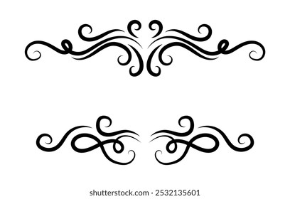 Arte de coleção de elementos ornamentais caligráficos	