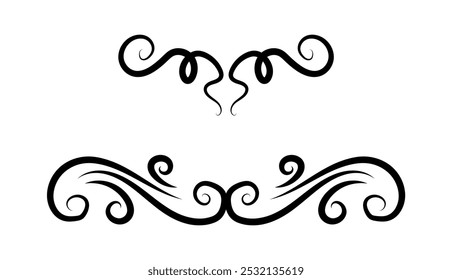 Calligraphic ornamental element collection art	