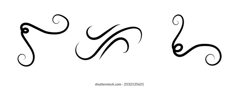 Calligraphic ornamental element collection art	