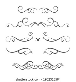 Calligraphic ornamental element collection. - Vector.