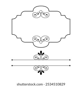 Calligraphic ornamental element set art