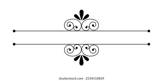 Calligraphic ornamental element set art