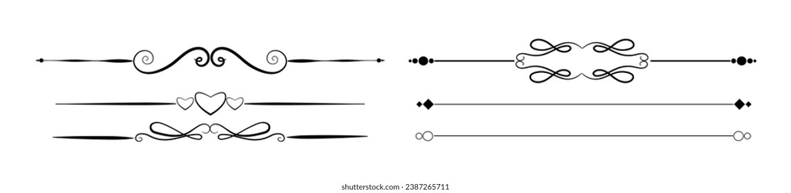 Calligraphic ornamental element set vector