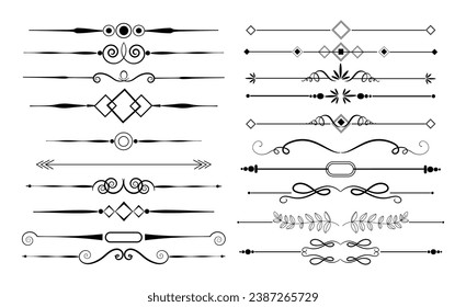 Calligraphic ornamental element set vector