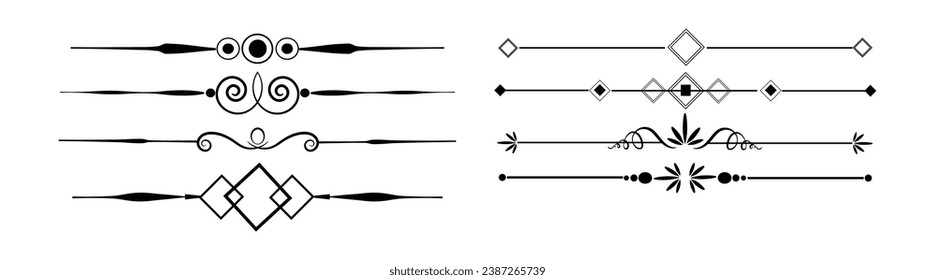 Calligraphic ornamental element set vector