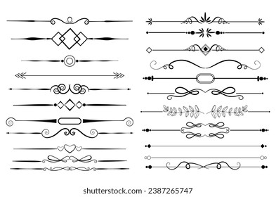 Calligraphic ornamental element set vector