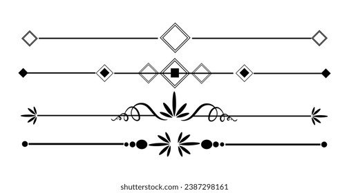 Calligraphic ornamental element set vector