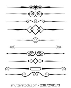 Calligraphic ornamental element set vector
