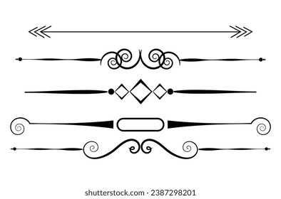 Calligraphic ornamental element set vector