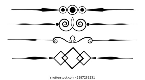 Calligraphic ornamental element set vector