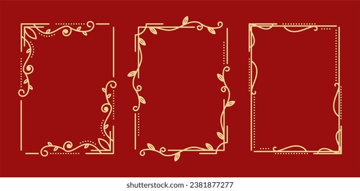Calligraphic ornamental frame set vector	