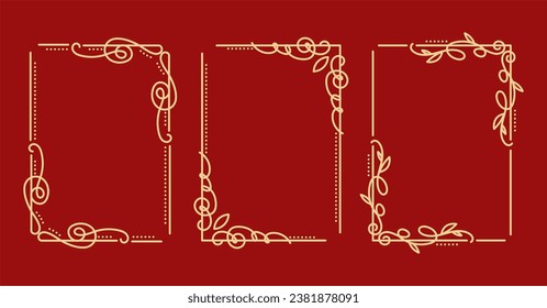 Calligraphic ornamental frame set vector	
