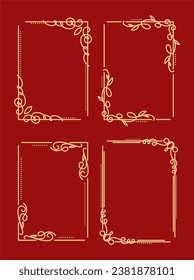 Calligraphic ornamental frame set vector	

