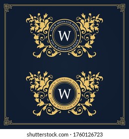 Calligraphic ornamental monograms and logos - vector set