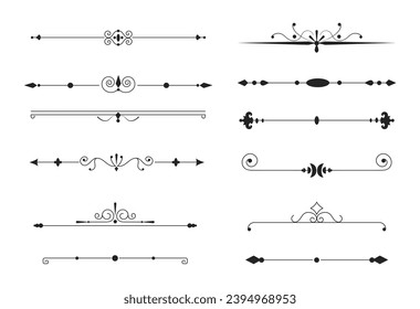 Calligraphic ornamental set divider collection