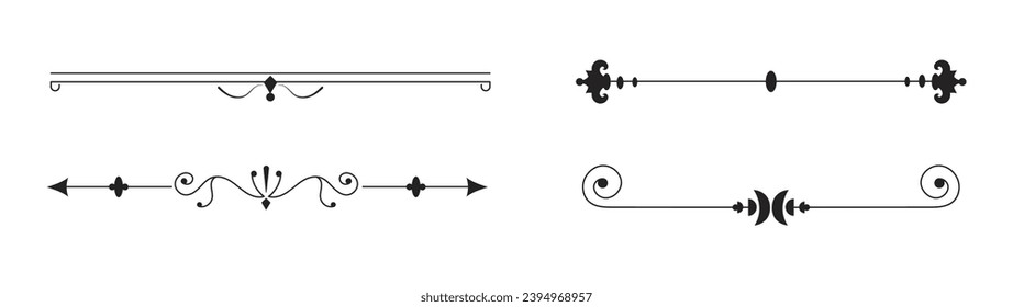 Calligraphic ornamental set divider collection