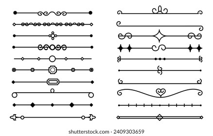 Calligraphic ornamental set divider collection	