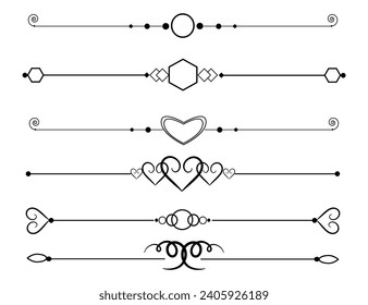 Calligraphic ornamental set element collection	