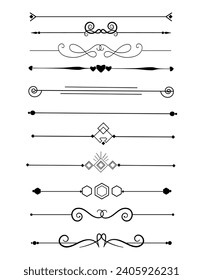 Calligraphic ornamental set element collection	
