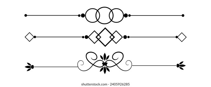 Calligraphic ornamental set element collection	