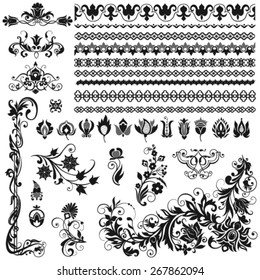 Calligraphic ornaments, borders, vignettes