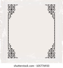 calligraphic ornate vintage frame border decorative design