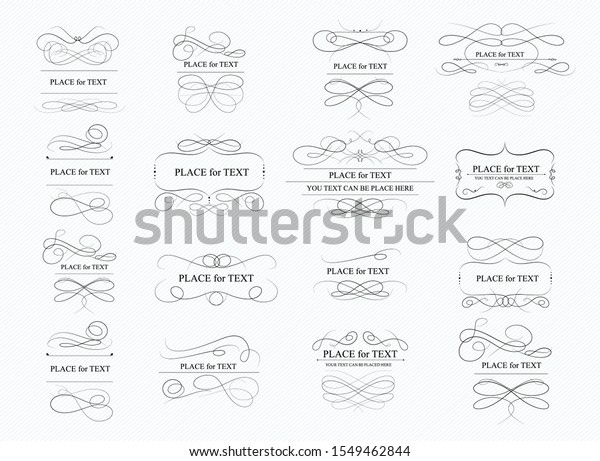 Calligraphic and
page decoration design elements. Swirl, scroll and divider. .
Golden design elements, page
decoration.