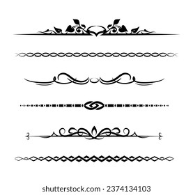 Calligraphic page dividers retro decoration