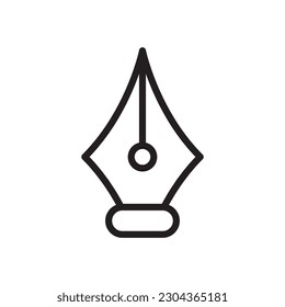 Calligraphic pen tool vector icon. Add anchor point flat sign design. Fountain pen symbol. Add anchor line pictogram. UX UI icon