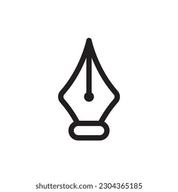 Calligraphic pen tool vector icon. Add anchor point flat sign design. Fountain pen symbol. Add anchor line pictogram. UX UI icon