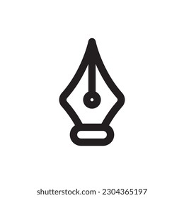 Calligraphic pen tool vector icon. Add anchor point flat sign design. Fountain pen symbol. Add anchor line pictogram. UX UI icon