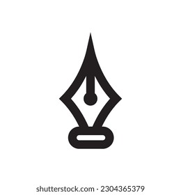Icono de vector de herramienta de lápiz caligráfico. Agregar diseño de signo plano de punto de anclaje. Símbolo de pluma de fuente. Añadir pictograma de línea de anclaje. icono de interfaz de usuario de UX