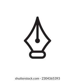 Calligraphic pen tool vector icon. Add anchor point flat sign design. Fountain pen symbol. Add anchor line pictogram. UX UI icon