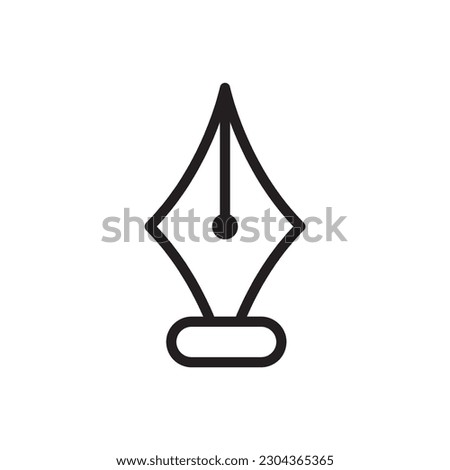 Calligraphic pen tool vector icon. Add anchor point flat sign design. Fountain pen symbol. Add anchor line pictogram. UX UI icon