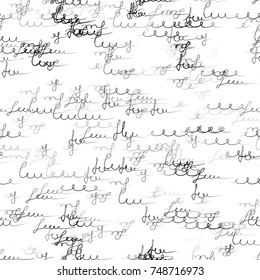Calligraphic Print Design with Black Hand Drawn Signs and Sketchy Letters on White Background. Calligraphy Abstract Text. Handwritten Vector Illustration. Packaging, Fabric Texture