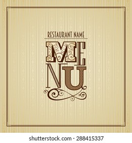 Calligraphic restaurant menu card design, retro style