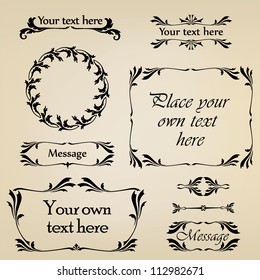 Calligraphic retro elements and page decoration. Vintage Vector Design Ornaments