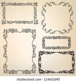 Calligraphic retro frames for page decoration. Vintage Vector Design Ornaments