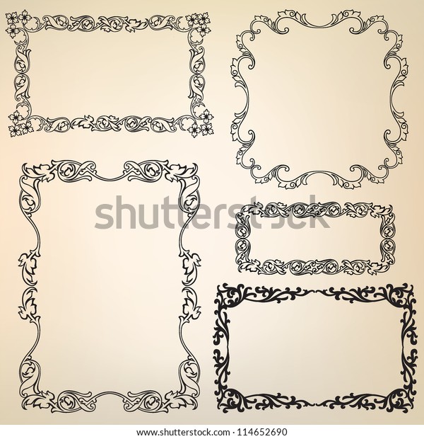 Calligraphic retro frames for page decoration.\
Vintage Vector Design\
Ornaments