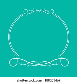 Calligraphic round frame #4.  Abstract design element .Vector illustration.
