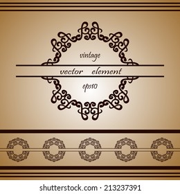 Calligraphic royal design element. Round mandala frame. Vector luxury text page decoration