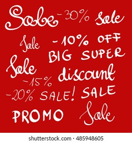 Calligraphic Sale set lettering vector 