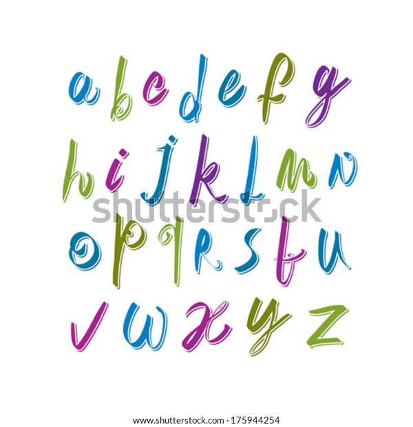 Calligraphic Script Font Vector Alphabet Letters Stock Vector (Royalty ...