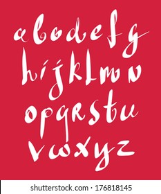 Calligraphic script, vector alphabet letters set, vector font.