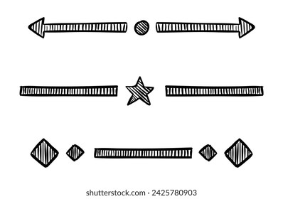 Calligraphic separators art in black colour