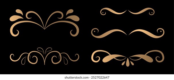 Calligraphic set art ornament pack