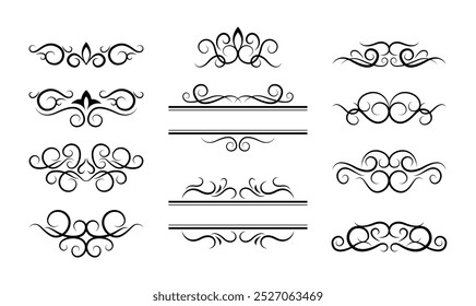 Calligraphic set art ornament pack