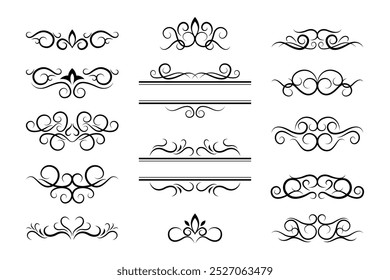 Calligraphic set art ornament pack