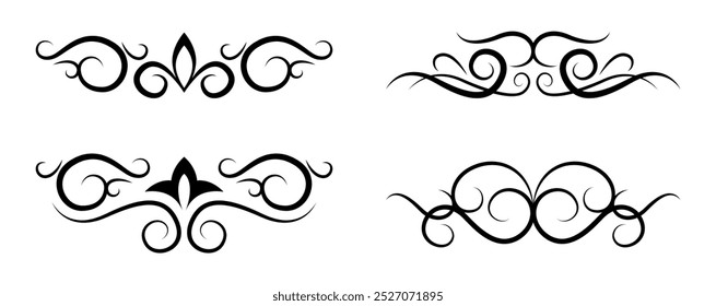 Calligraphic set art ornament pack